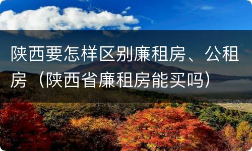 陕西要怎样区别廉租房、公租房（陕西省廉租房能买吗）