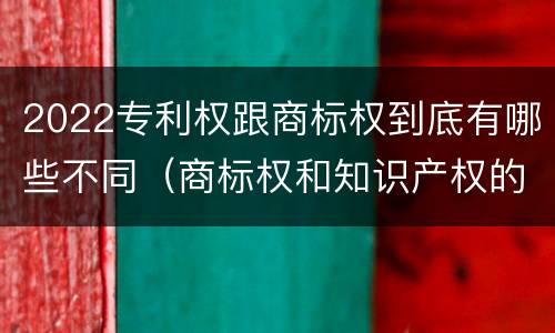 2022专利权跟商标权到底有哪些不同（商标权和知识产权的区别）