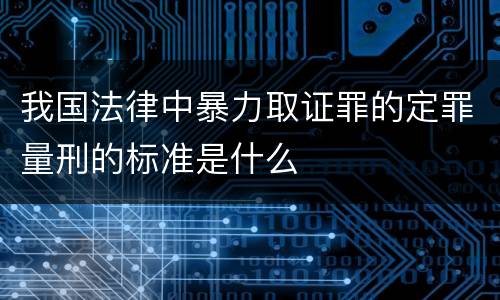 我国法律中暴力取证罪的定罪量刑的标准是什么