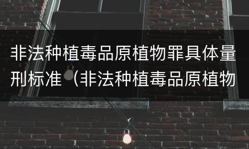 非法种植毒品原植物罪具体量刑标准（非法种植毒品原植物罪量刑指导意见）