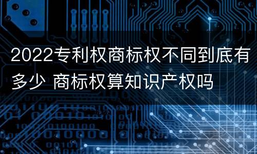 2022专利权商标权不同到底有多少 商标权算知识产权吗