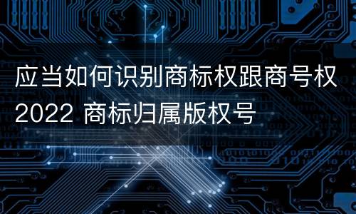 应当如何识别商标权跟商号权2022 商标归属版权号