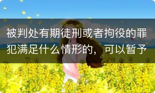 被判处有期徒刑或者拘役的罪犯满足什么情形的，可以暂予监外执行