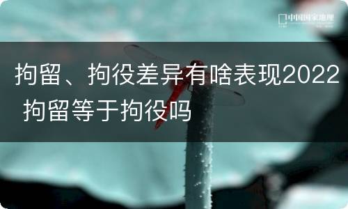 拘留、拘役差异有啥表现2022 拘留等于拘役吗