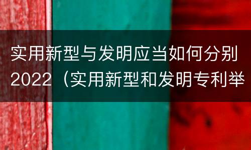 实用新型与发明应当如何分别2022（实用新型和发明专利举例）