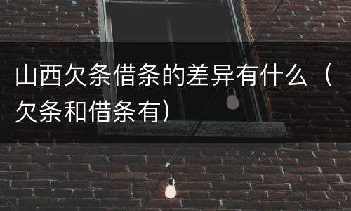 山西欠条借条的差异有什么（欠条和借条有）