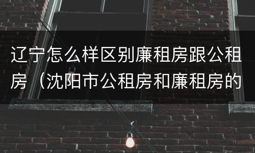 辽宁怎么样区别廉租房跟公租房（沈阳市公租房和廉租房的区别）