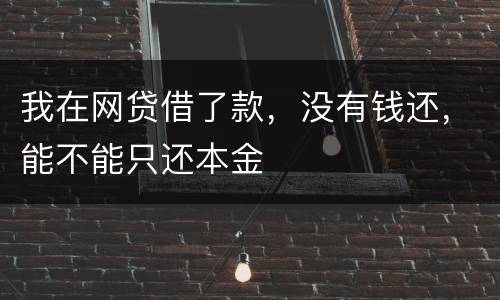 我在网贷借了款，没有钱还，能不能只还本金