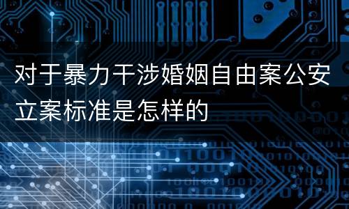 对于暴力干涉婚姻自由案公安立案标准是怎样的