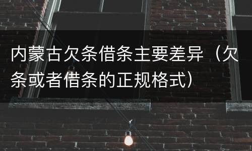 内蒙古欠条借条主要差异（欠条或者借条的正规格式）