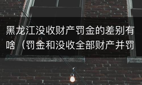 黑龙江没收财产罚金的差别有啥（罚金和没收全部财产并罚）