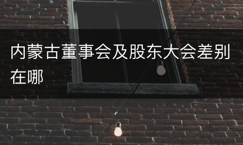 内蒙古董事会及股东大会差别在哪