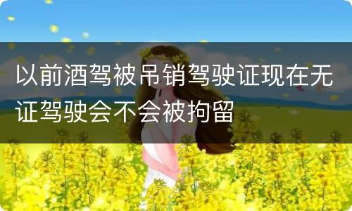 以前酒驾被吊销驾驶证现在无证驾驶会不会被拘留