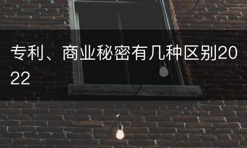 专利、商业秘密有几种区别2022