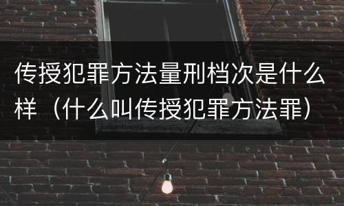 传授犯罪方法量刑档次是什么样（什么叫传授犯罪方法罪）