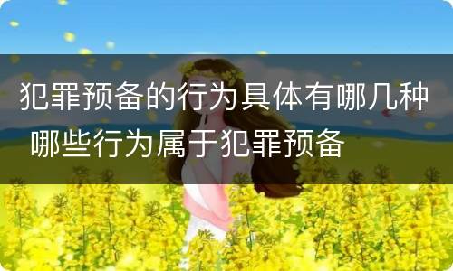 犯罪预备的行为具体有哪几种 哪些行为属于犯罪预备