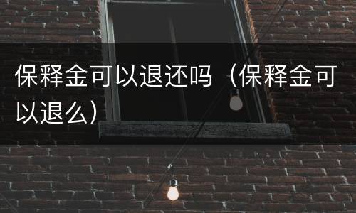 保释金可以退还吗（保释金可以退么）