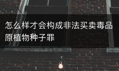 怎么样才会构成非法买卖毒品原植物种子罪