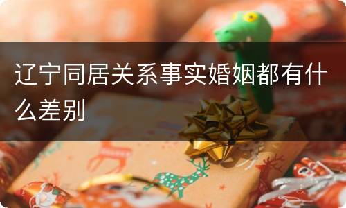 辽宁同居关系事实婚姻都有什么差别