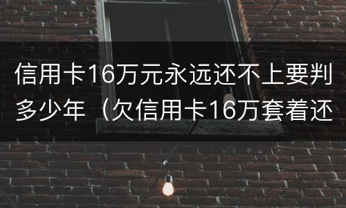 信用卡16万元永远还不上要判多少年（欠信用卡16万套着还一年多少费用）