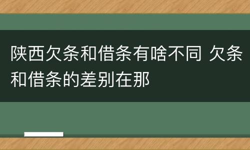 陕西欠条和借条有啥不同 欠条和借条的差别在那
