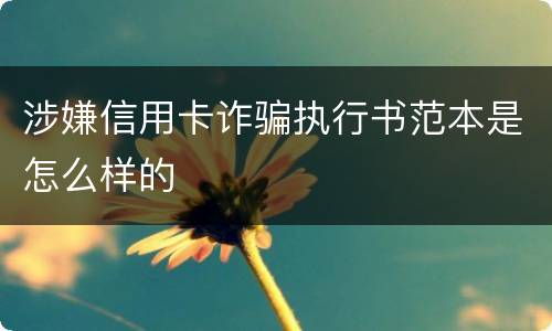 涉嫌信用卡诈骗执行书范本是怎么样的