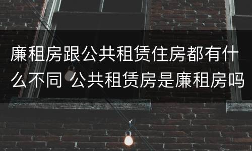 廉租房跟公共租赁住房都有什么不同 公共租赁房是廉租房吗