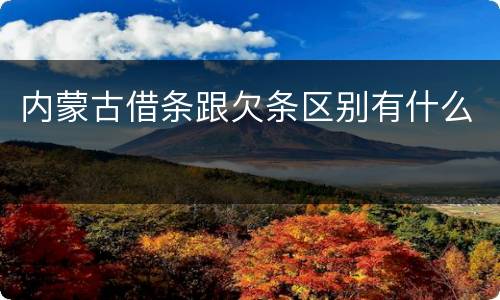 内蒙古借条跟欠条区别有什么