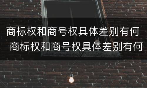 商标权和商号权具体差别有何 商标权和商号权具体差别有何影响