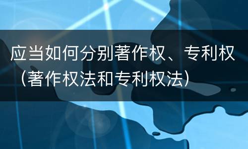 应当如何分别著作权、专利权（著作权法和专利权法）