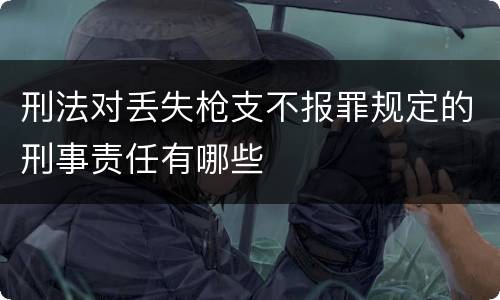 刑法对丢失枪支不报罪规定的刑事责任有哪些