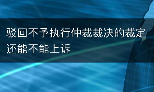 驳回不予执行仲裁裁决的裁定还能不能上诉
