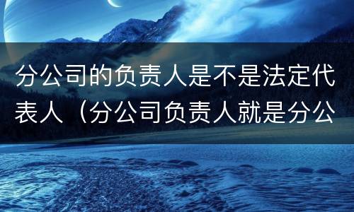 分公司的负责人是不是法定代表人（分公司负责人就是分公司法人代表）