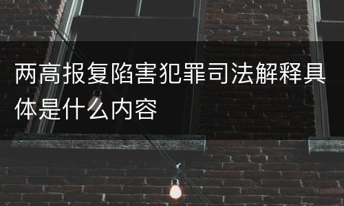 两高报复陷害犯罪司法解释具体是什么内容