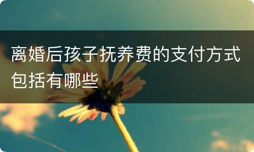 离婚后孩子抚养费的支付方式包括有哪些