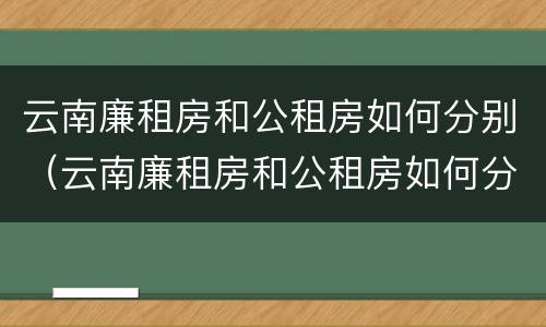 云南廉租房和公租房如何分别(云南廉租房和公租房如何分别出租)