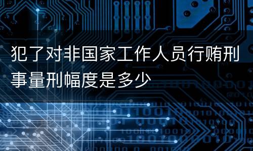 犯了对非国家工作人员行贿刑事量刑幅度是多少
