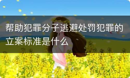 帮助犯罪分子逃避处罚犯罪的立案标准是什么