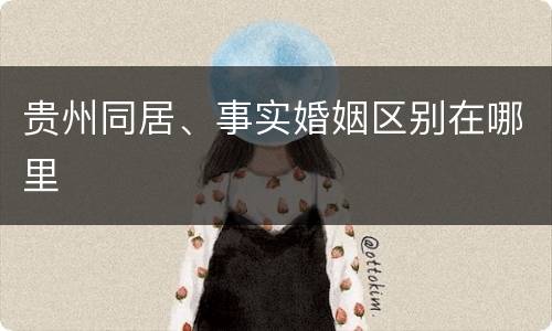 贵州同居、事实婚姻区别在哪里