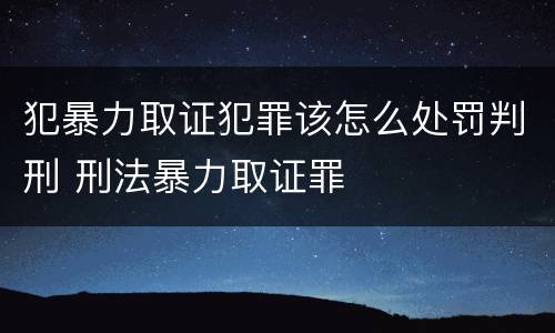 犯暴力取证犯罪该怎么处罚判刑 刑法暴力取证罪