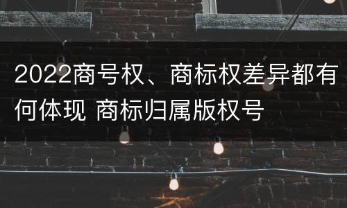 2022商号权、商标权差异都有何体现 商标归属版权号