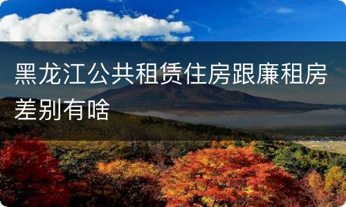 黑龙江公共租赁住房跟廉租房差别有啥