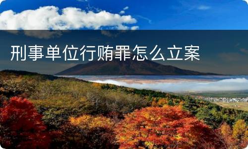 刑事单位行贿罪怎么立案