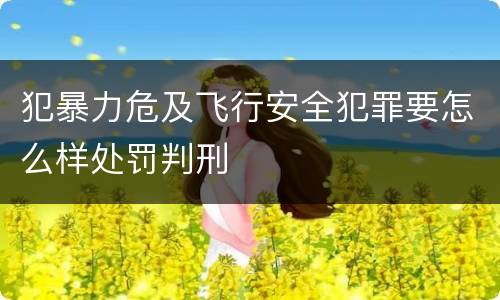 犯暴力危及飞行安全犯罪要怎么样处罚判刑