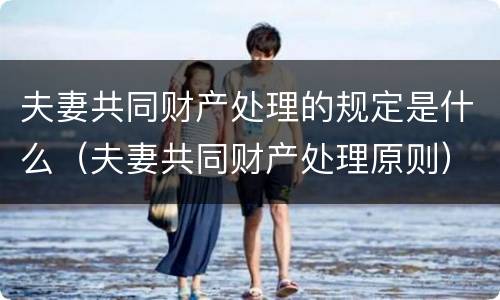 夫妻共同财产处理的规定是什么（夫妻共同财产处理原则）