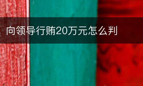向领导行贿20万元怎么判