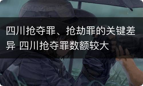 四川抢夺罪、抢劫罪的关键差异 四川抢夺罪数额较大