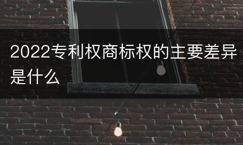 2022专利权商标权的主要差异是什么