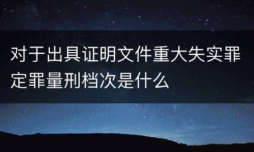 对于出具证明文件重大失实罪定罪量刑档次是什么