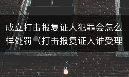成立打击报复证人犯罪会怎么样处罚（打击报复证人谁受理）